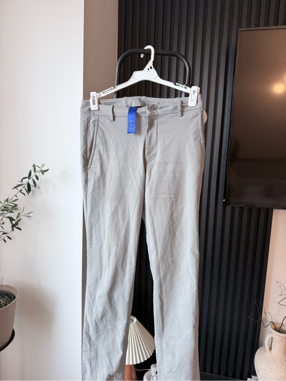 Kit and Ace Light Gray Slim Chinos